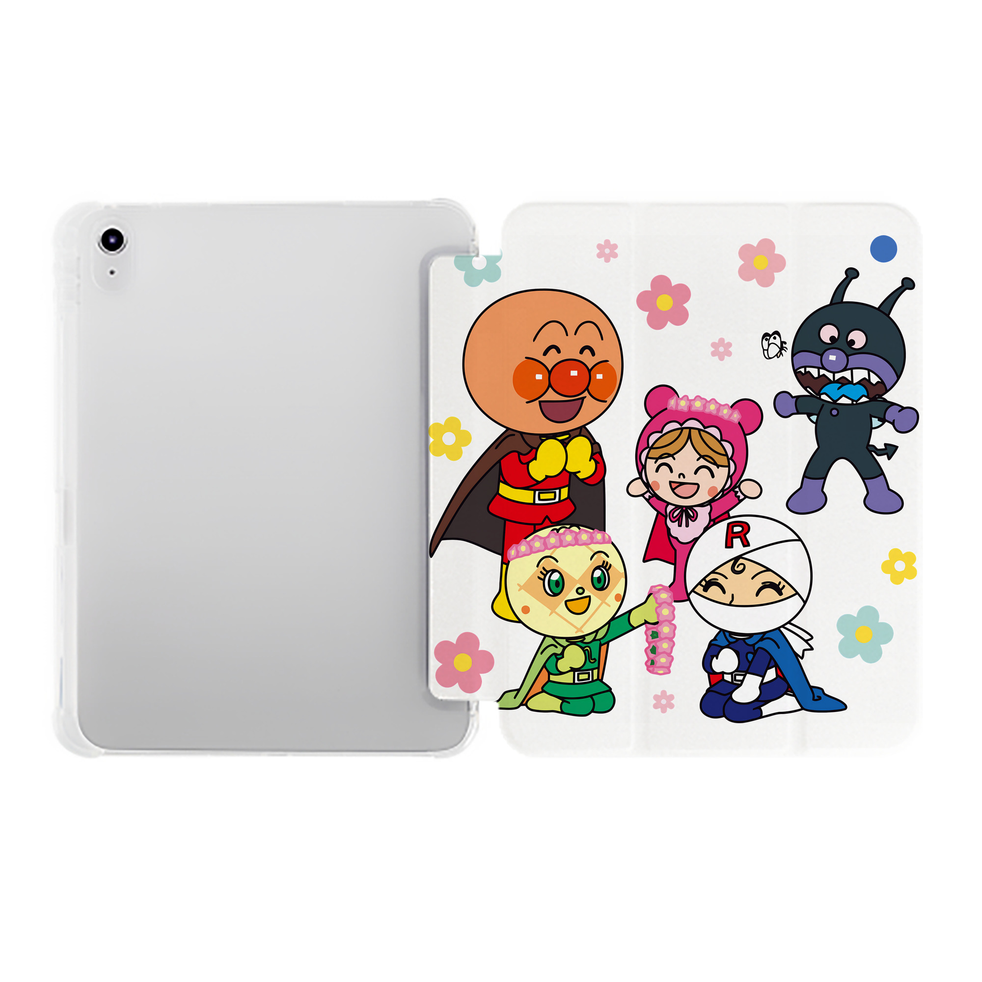 （画像用） アンパンマン Anpanman IPad ケース ペン収納付き 三つ折りスタンド PUレザー×シリコン 対応機種9.5/10.5/10.9インチ